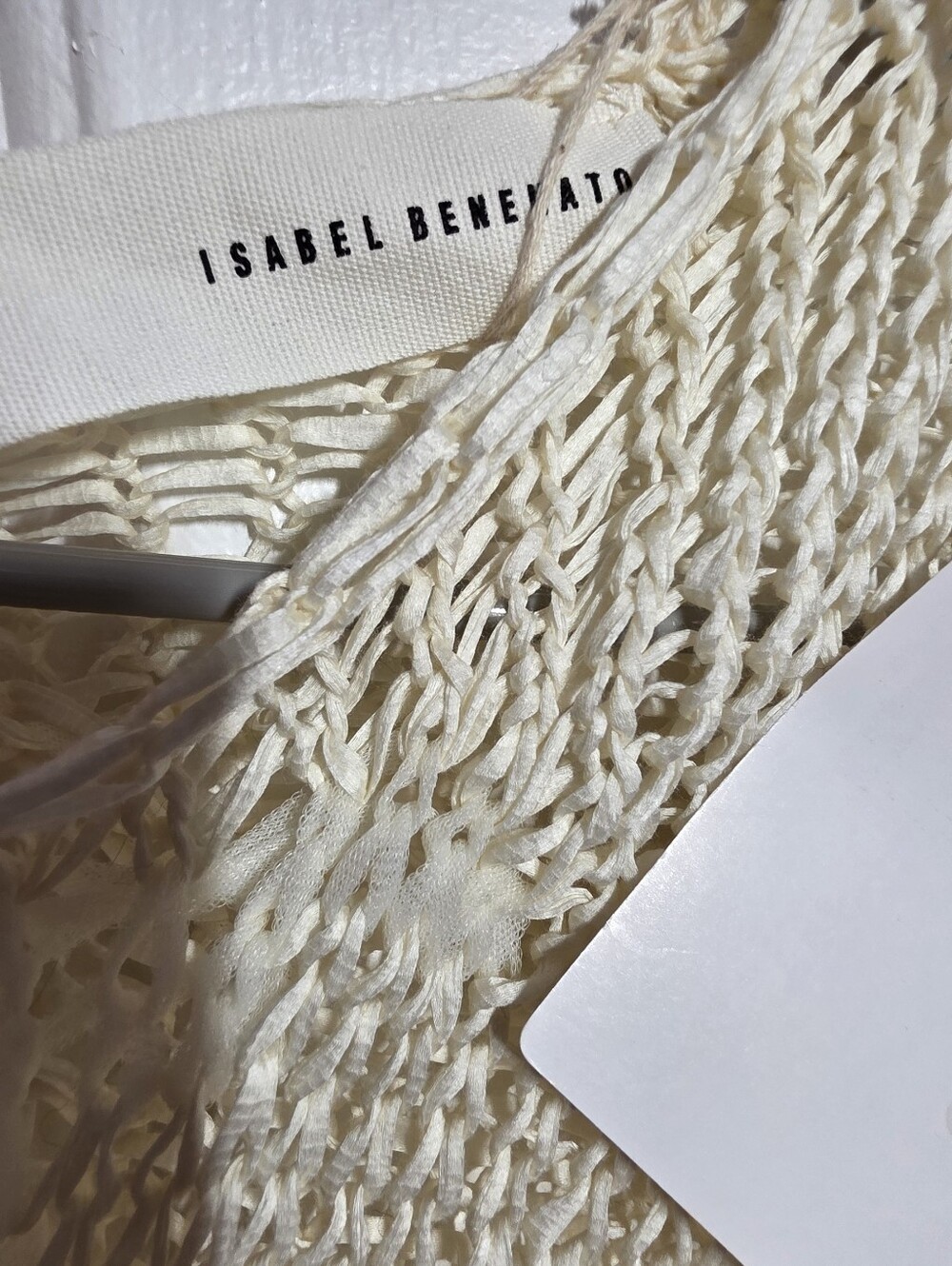 Sheer Open-Knit Cream Long-Sleeve Sweater - Picture 9 of 11